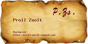 Proll Zsolt névjegykártya
